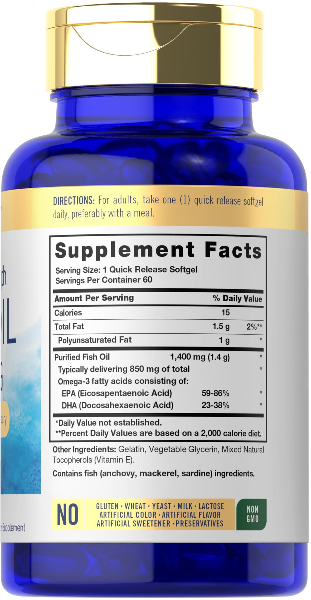 Omega 3 Fish Oil 1400 mg 60 Softgels D564