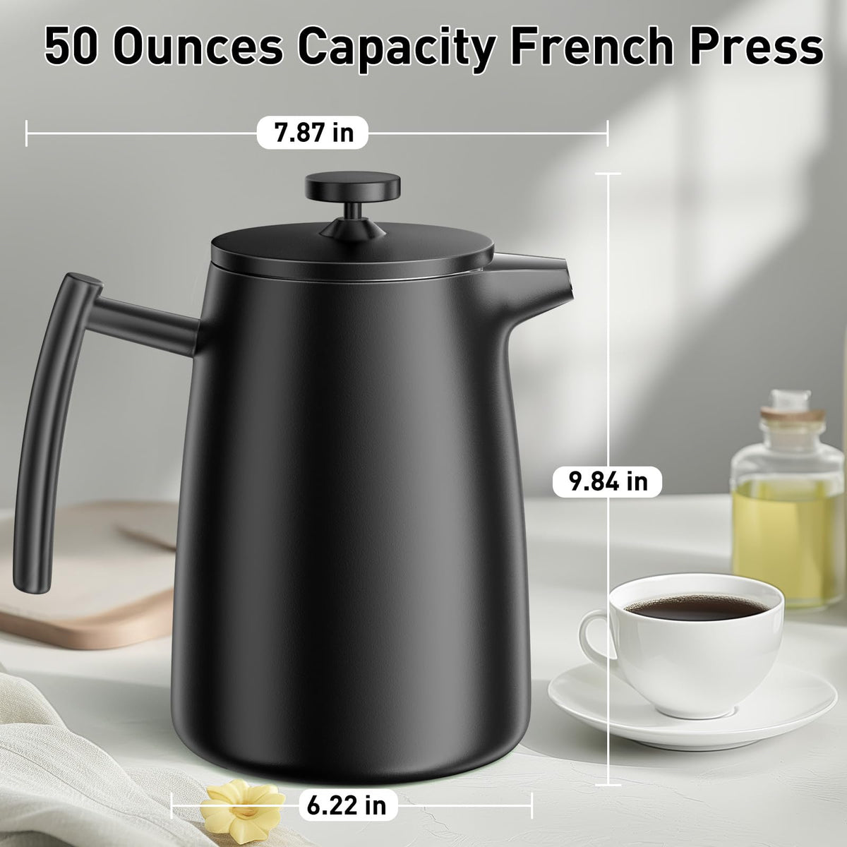 50oz Stainless Steel Insulated French Press Coffee Maker R93164