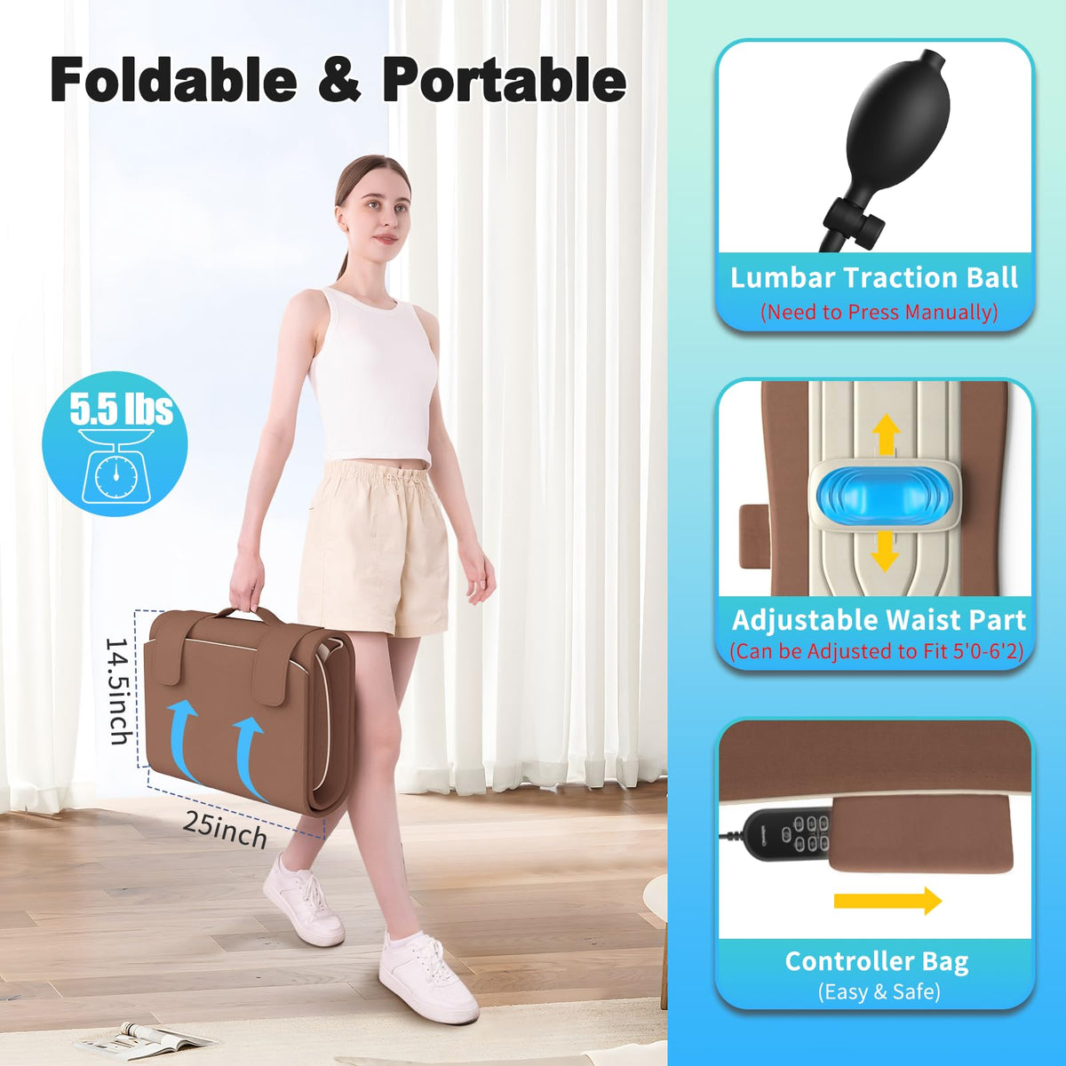 Full Body Massage Mat with 3 Heating Zones S5628