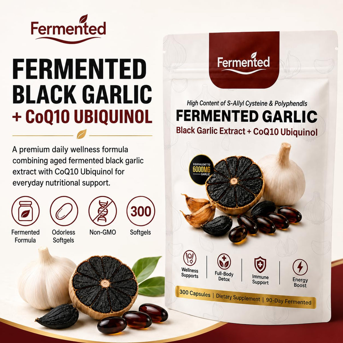 Black Garlic Coq10 Ubiquinol Softgels I214918