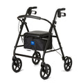 Burgundy Aluminum Rollator Walker with 8” Wheels and Padded Seat P3596