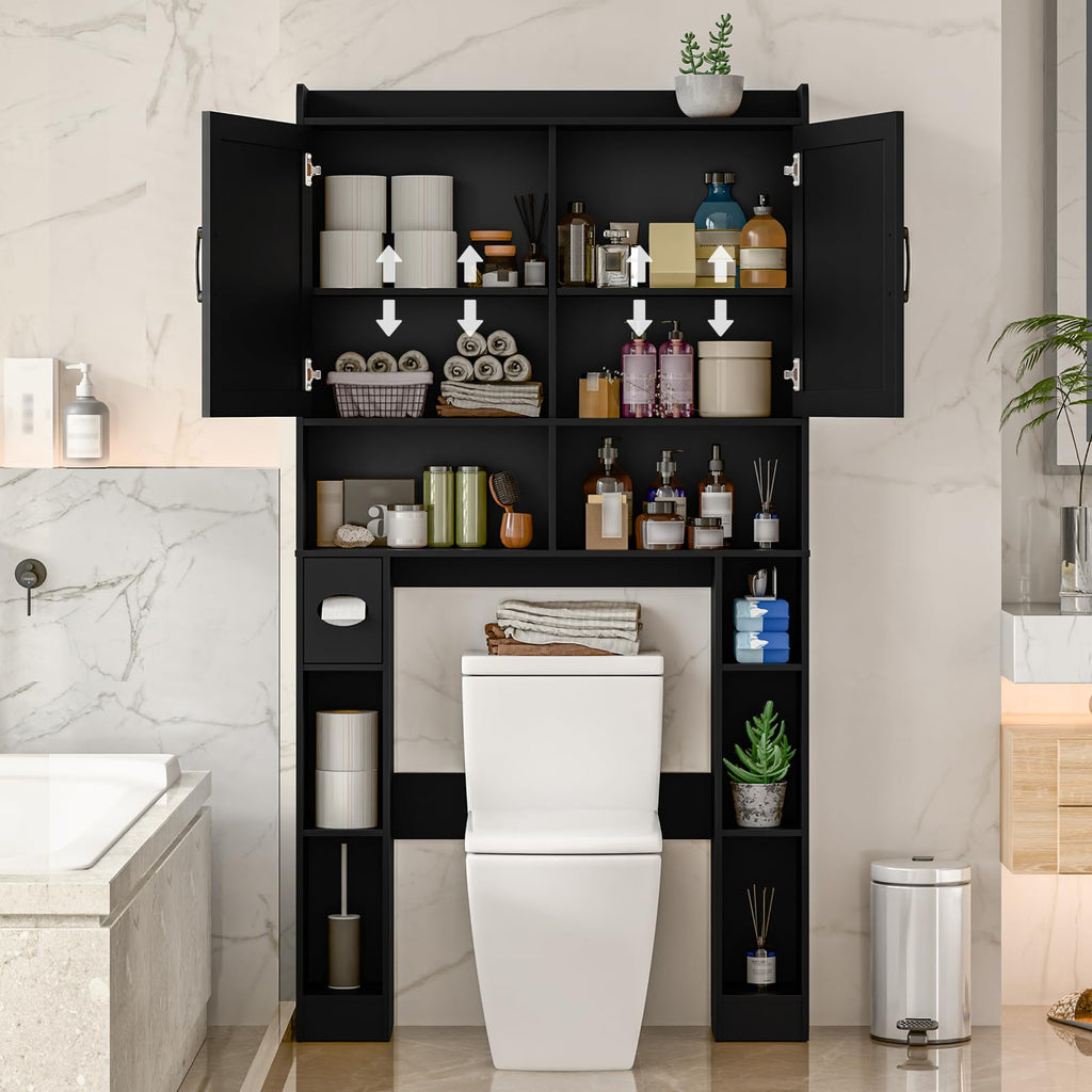 Over The Toilet Storage Cabinet with Barn Doors Q9356