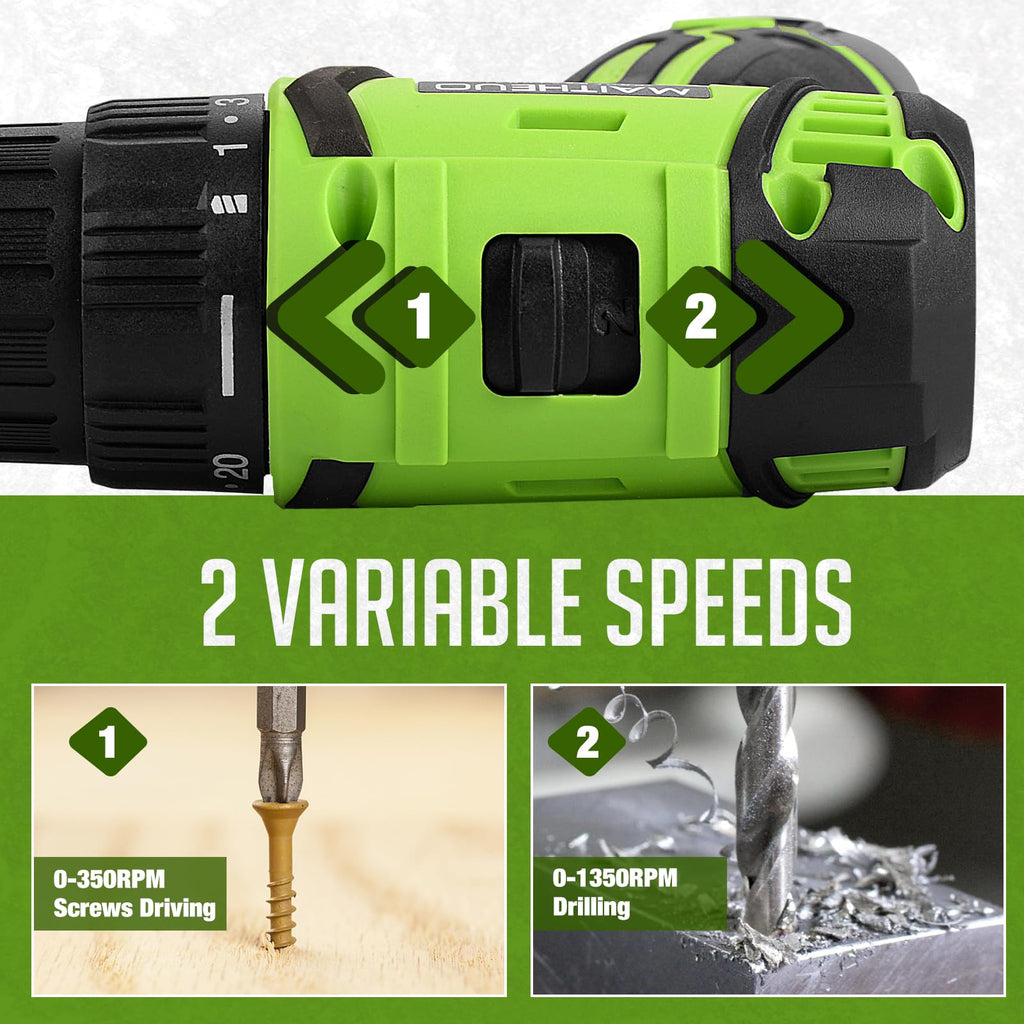 16.8V Cordless Brushless Power Drill with Battery and Charger U46261