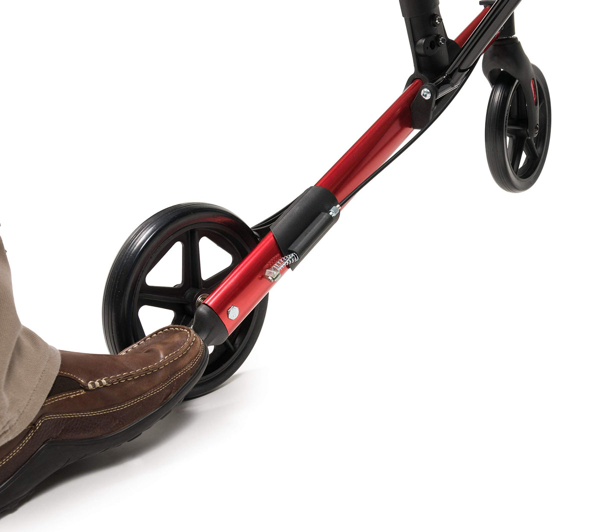 Tall Rollator Walker with Seat 8” Wheels Apple Red N14684