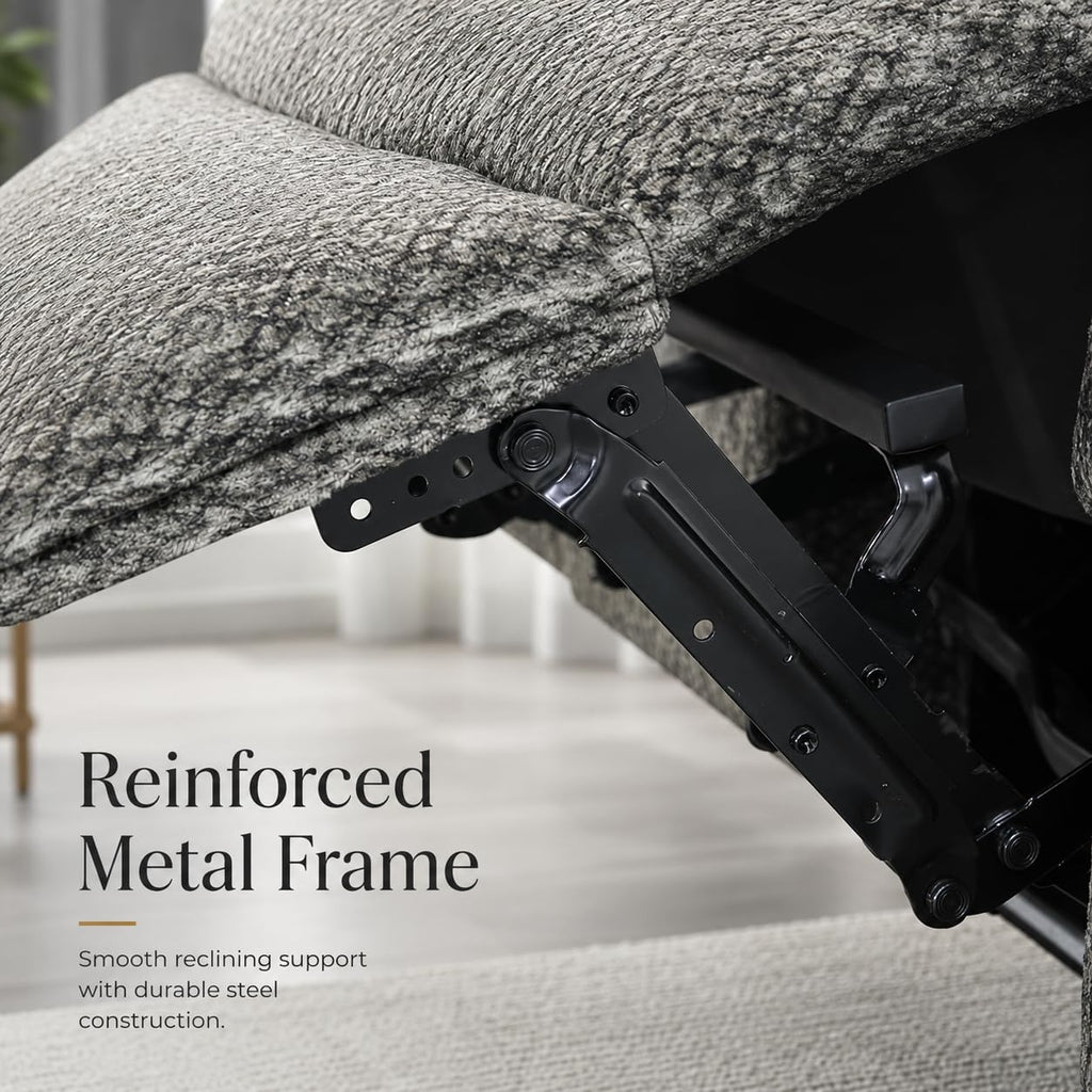 Gray Wool 3 Piece Power Reclining Sofa Set with USB Ports and LED Lights V472200