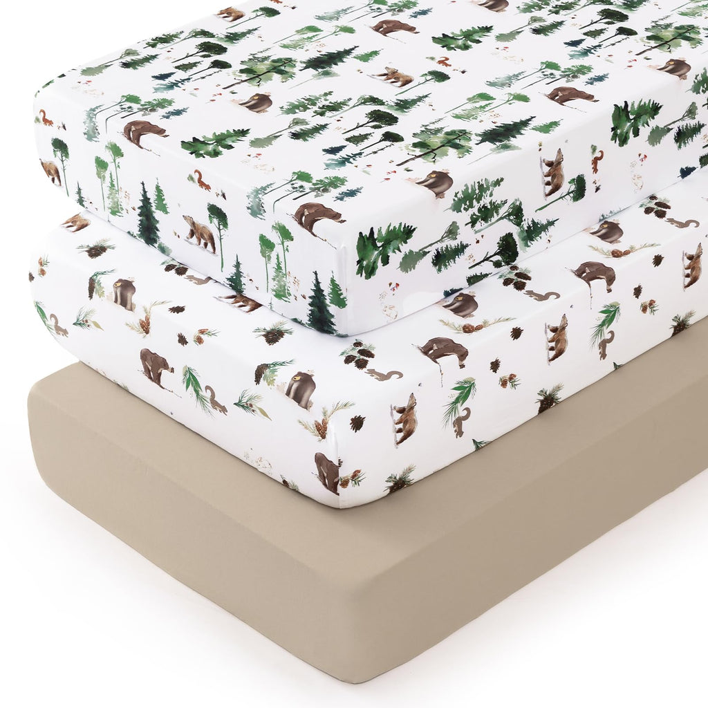 3 Pack Ultra Soft Breathable Fitted Crib Sheets 28x52 Inch R296