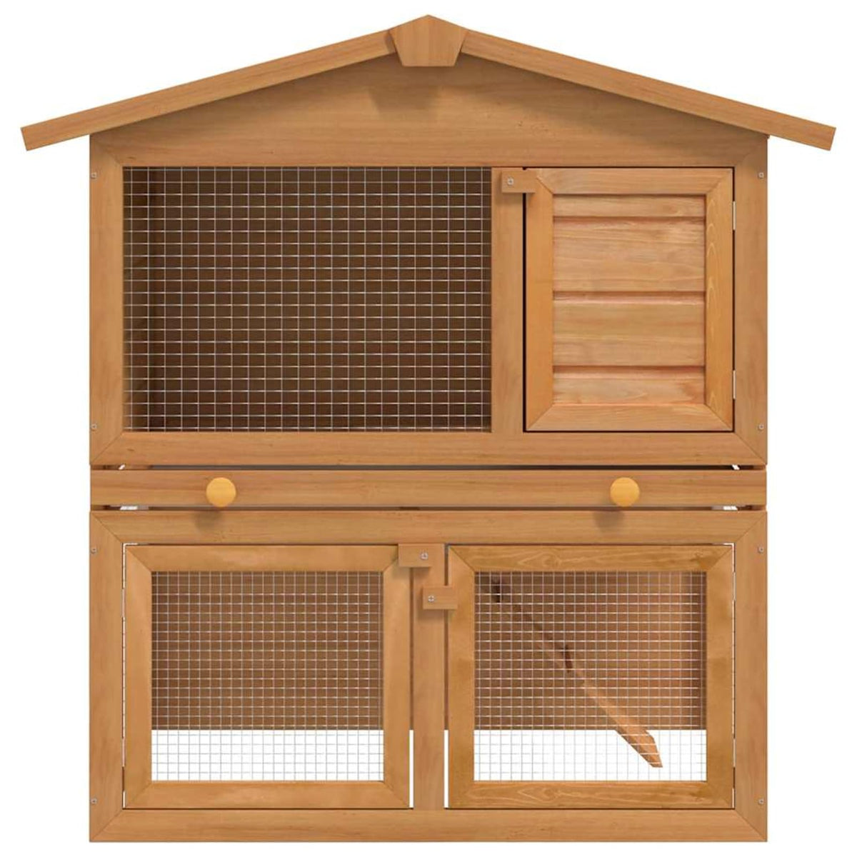 2-Tier Wooden Rabbit Hutch with Ramp R1090