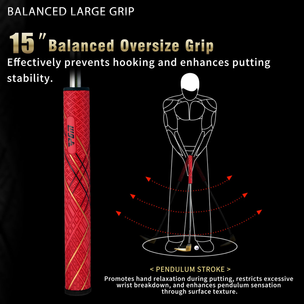 CNC-Milled Low-CG Golf Putter with Alignment Line & Oversized Grip L646497