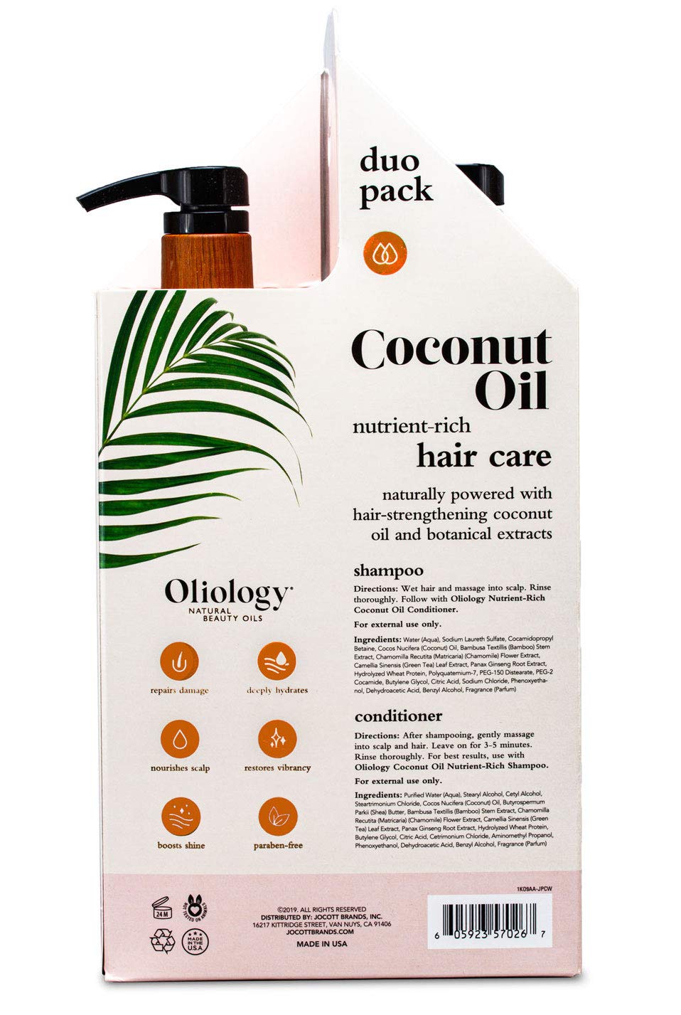 Coconut Oil Shampoo & Conditioner Combo Pack 32oz Z411263