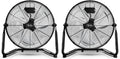 18 Inch 3-Speed High Velocity Metal Industrial Floor Fans Black 2 Pack N328