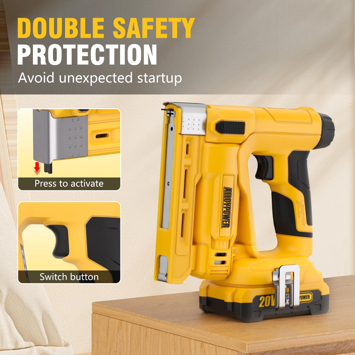 3/8'' Crown 18 Gauge 2 in 1 Cordless Brad Nailer/Electric Stapler with Battery & Charger B659119