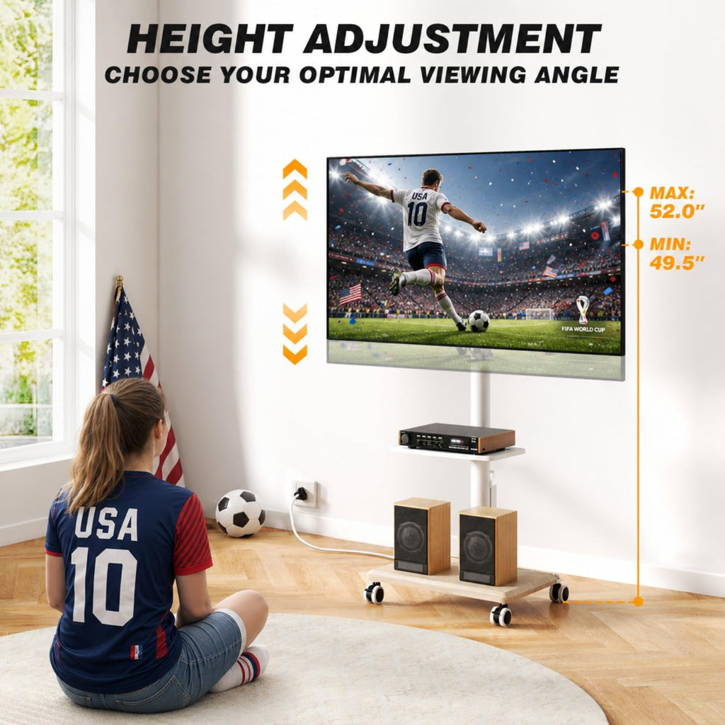 Rolling TV Stand with Power Outlet for 32-60 inch TVs H393