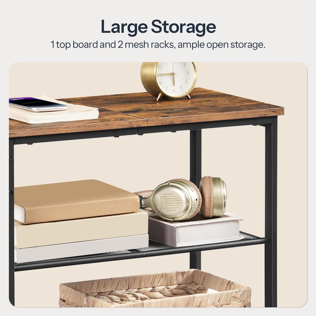 3-Tier Narrow End Table with Charging Station A84109