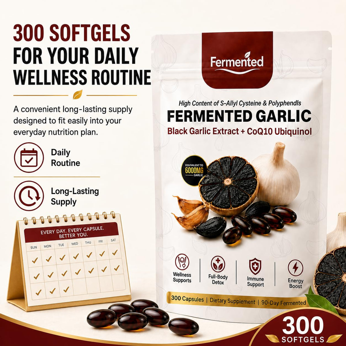 Black Garlic Coq10 Ubiquinol Softgels I214918