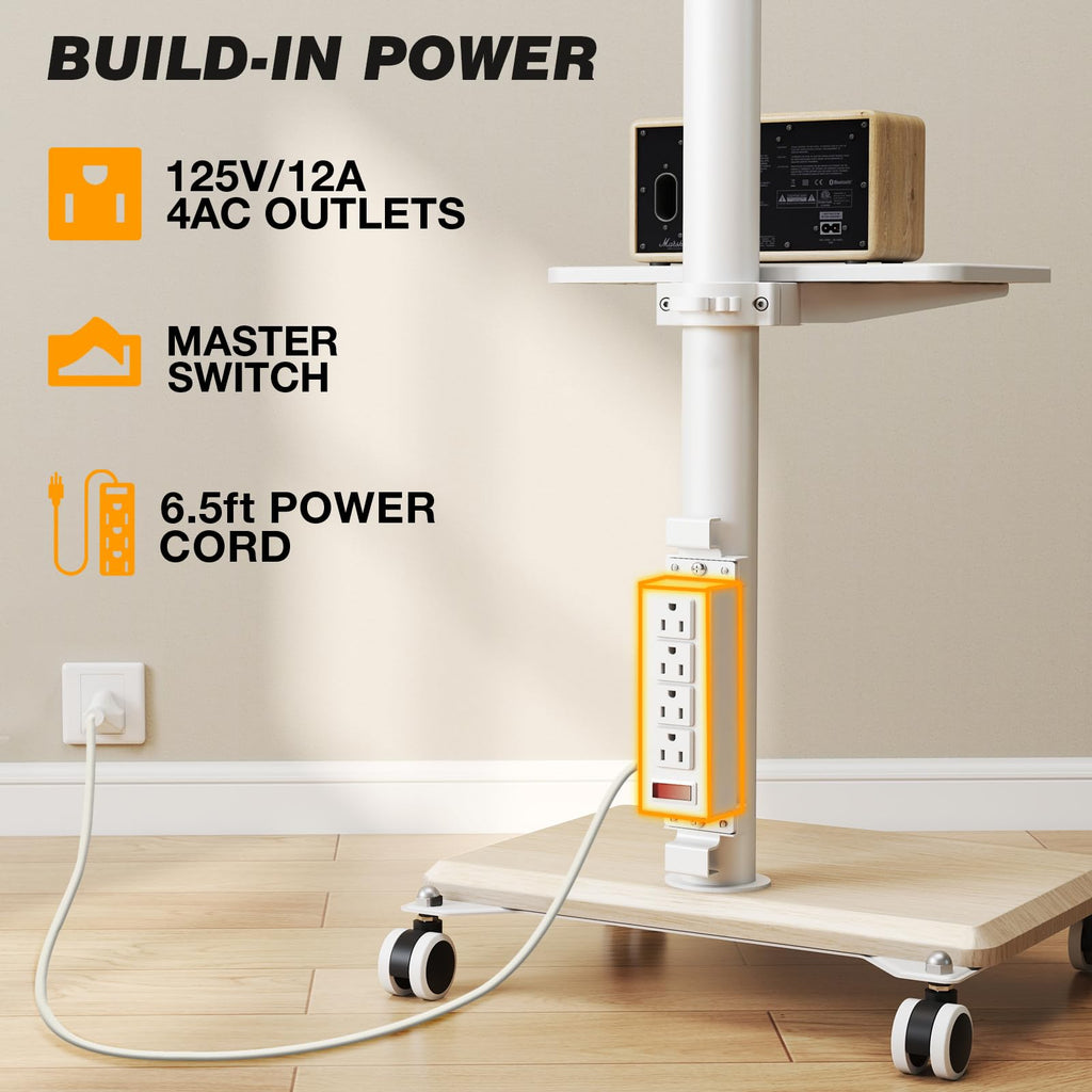 Rolling TV Stand with Power Outlet for 32-60 inch TVs H393