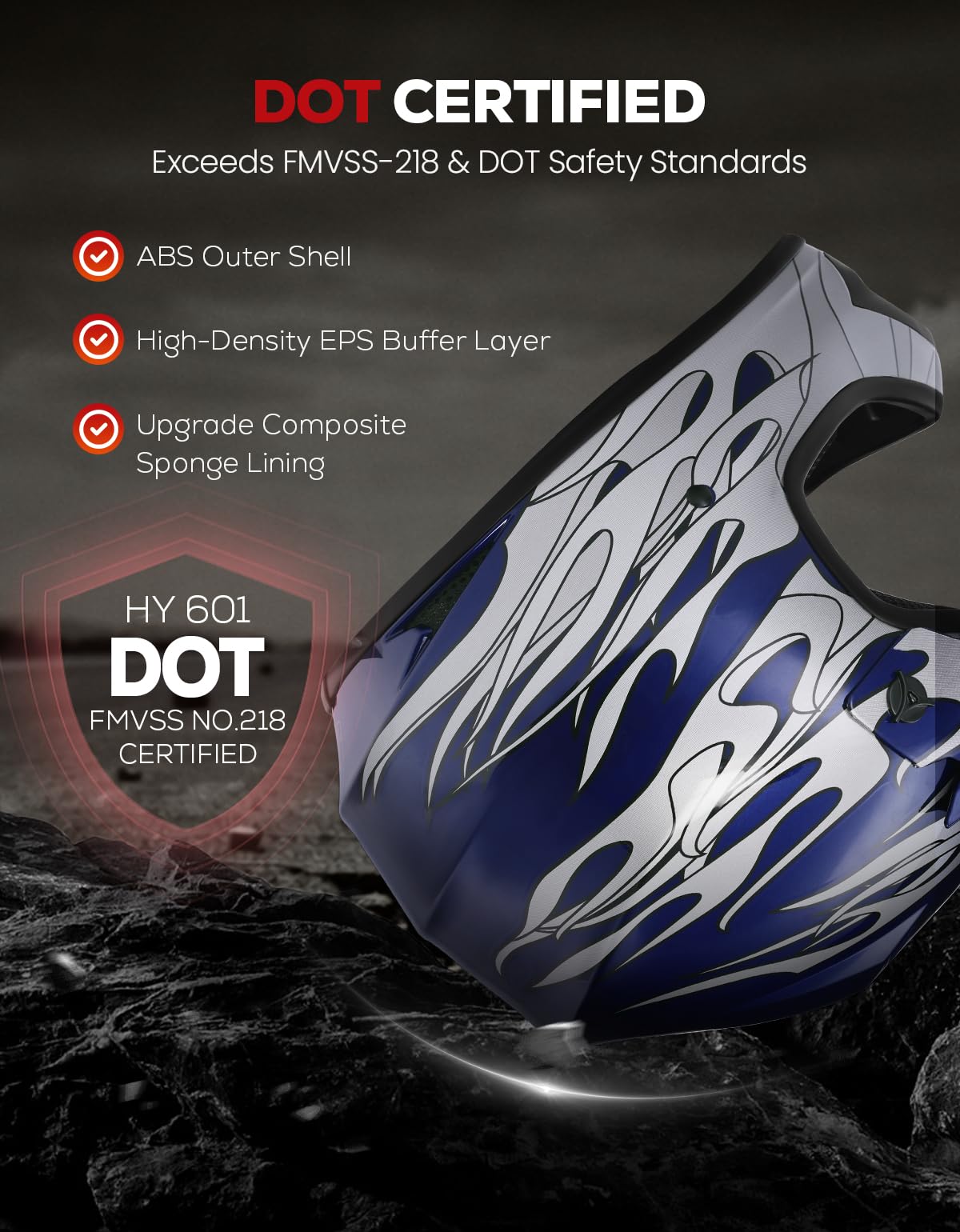 Youth DOT Approved Full Face Motocross Helmet A235