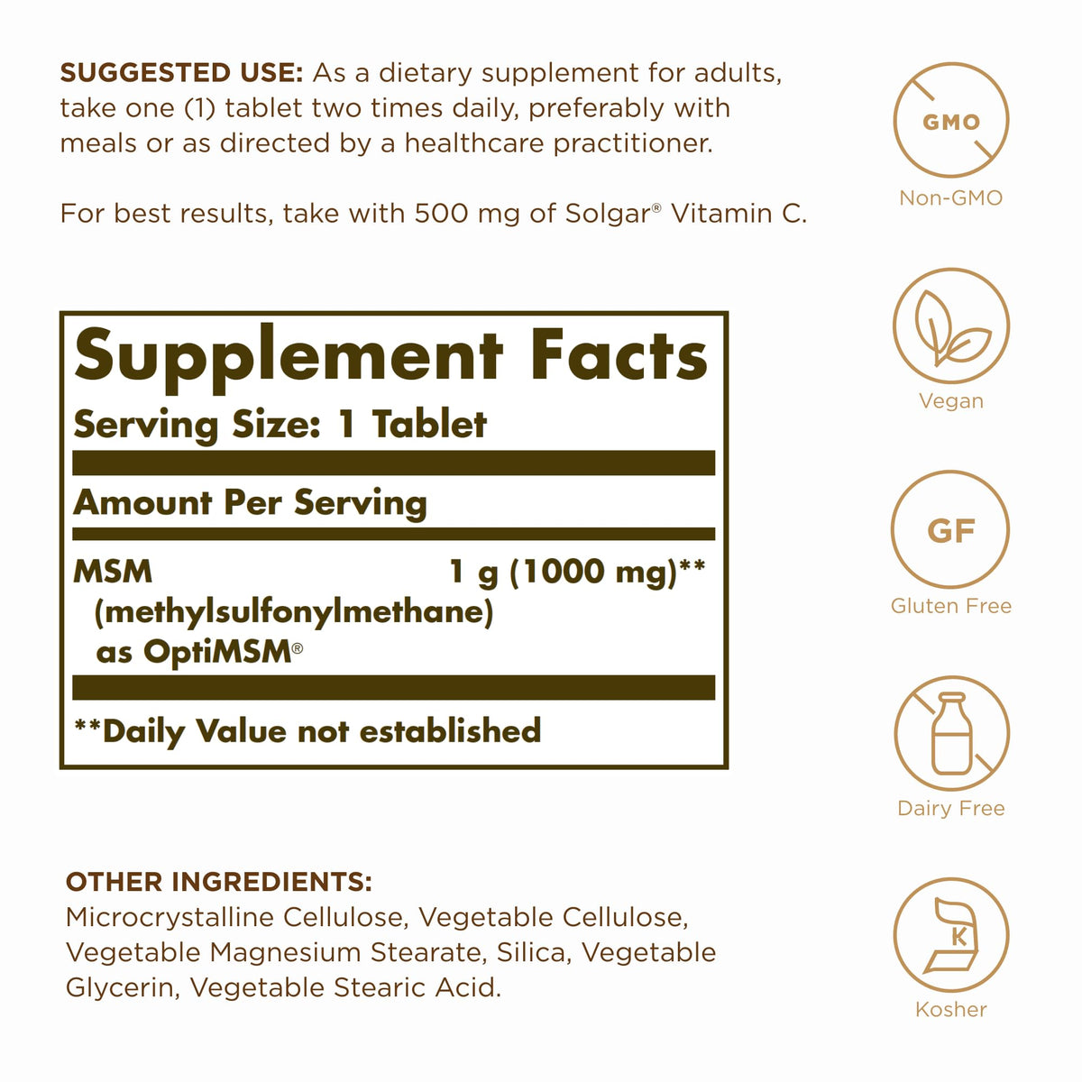 MSM 1000 mg 120 Tablets F703421