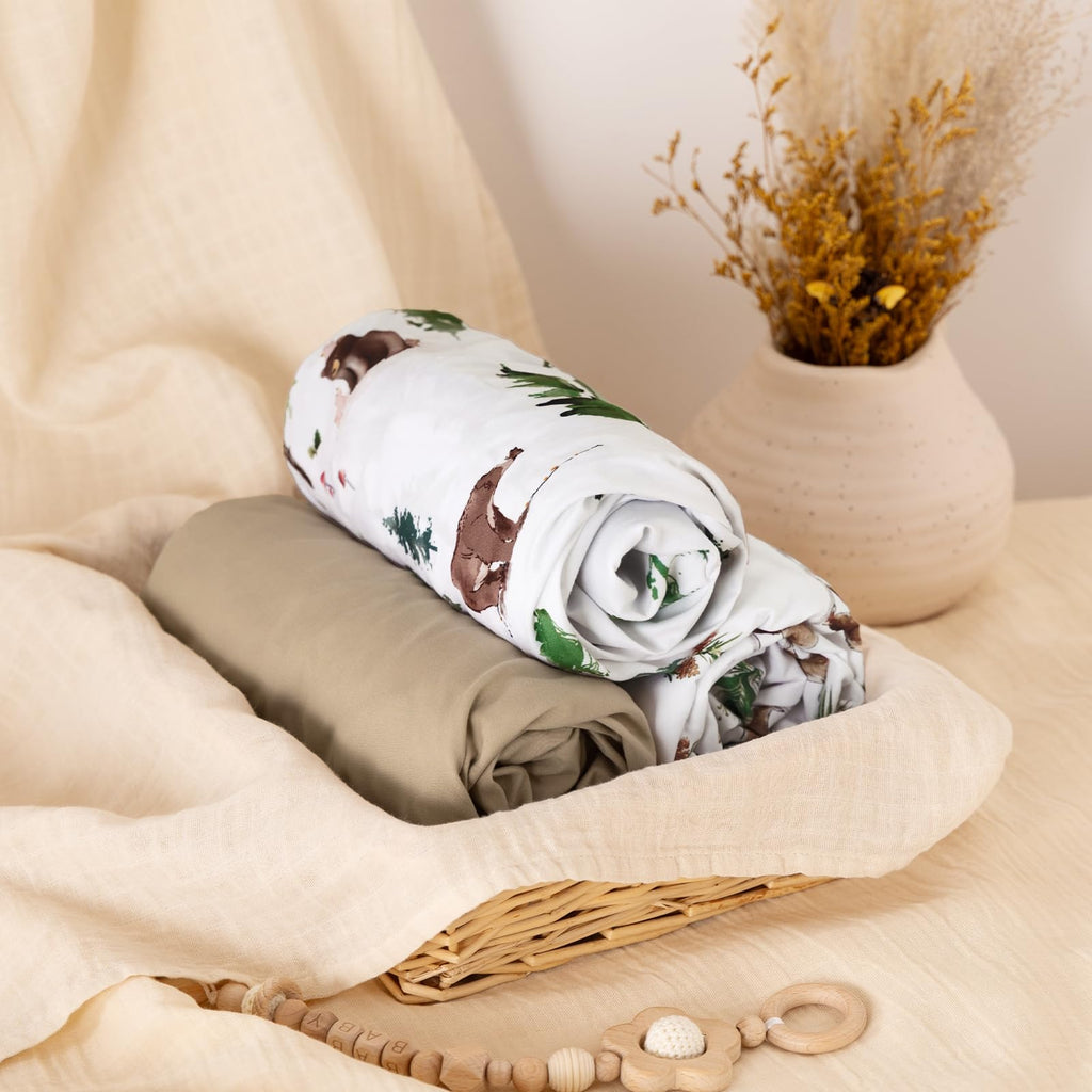 3 Pack Ultra Soft Breathable Fitted Crib Sheets 28x52 Inch R296