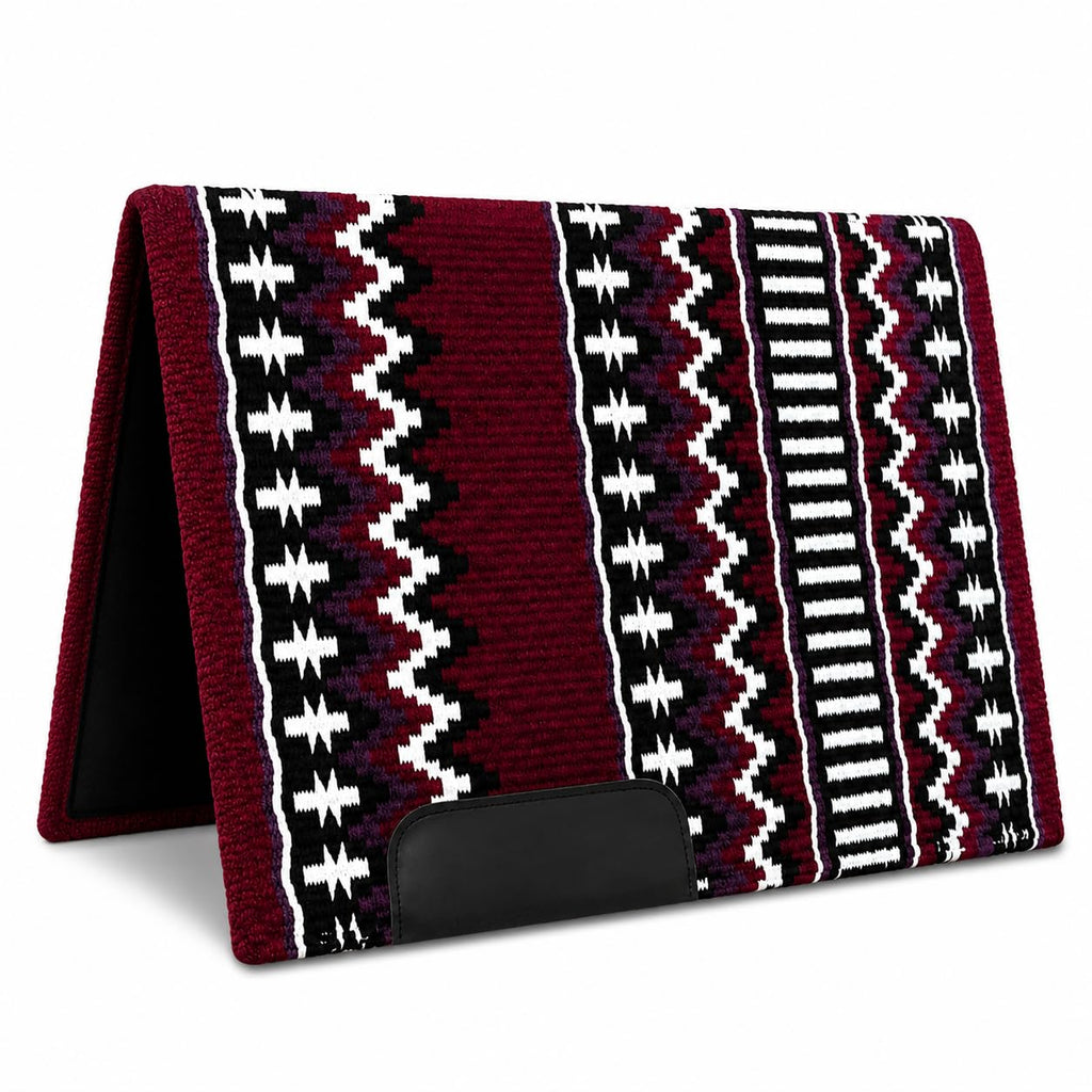 Burgundy Black White Tribal Horse Saddle Pad F885645