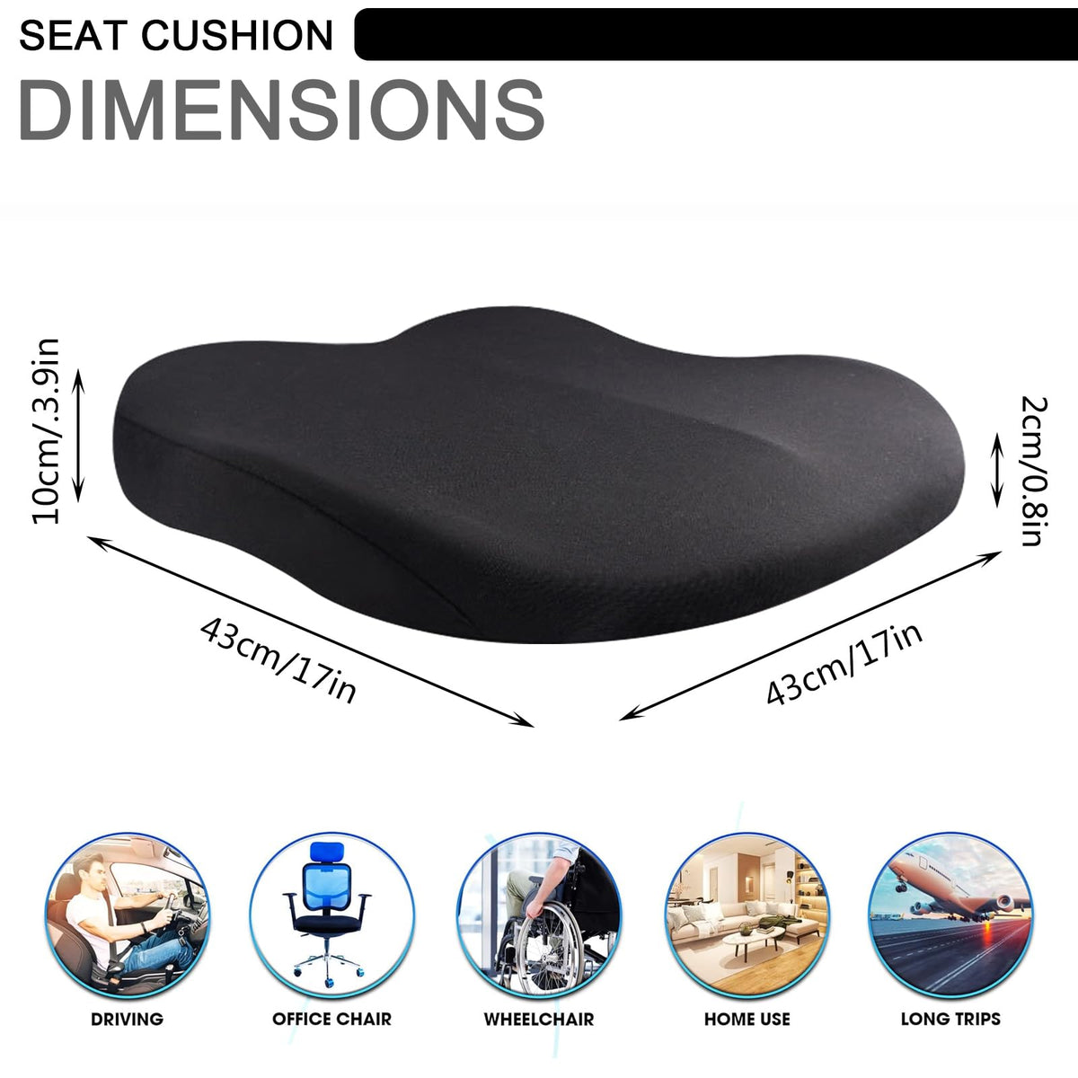 Washable Non-Slip Backless Booster Car Seat R348