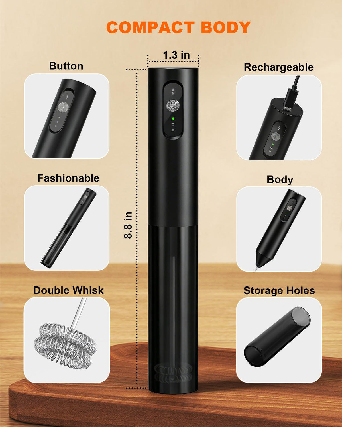 Rechargeable Handheld Milk Frother C968229