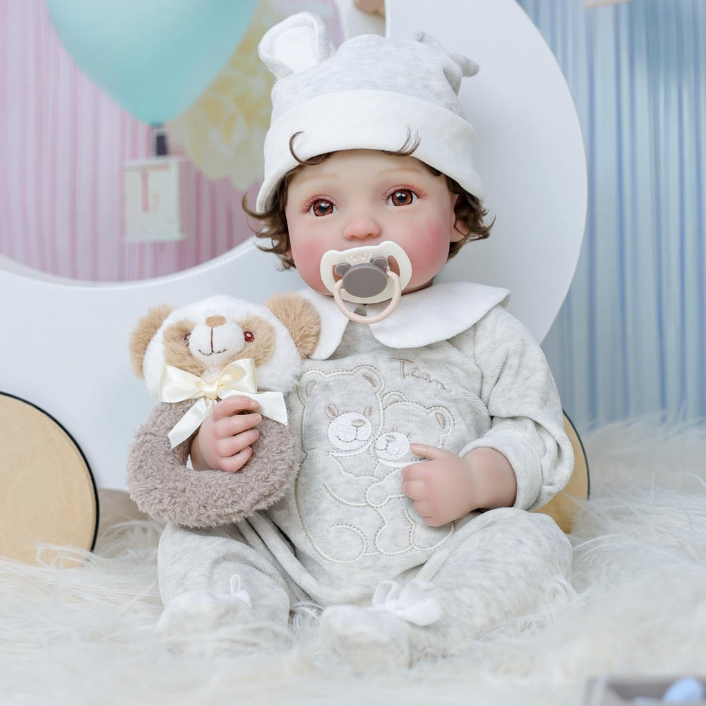 20-Inch Realistic Reborn Baby Doll with Hand-Rooted Hair M62129