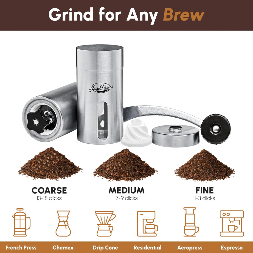 Manual Stainless Steel Conical Burr Coffee Grinder H96281