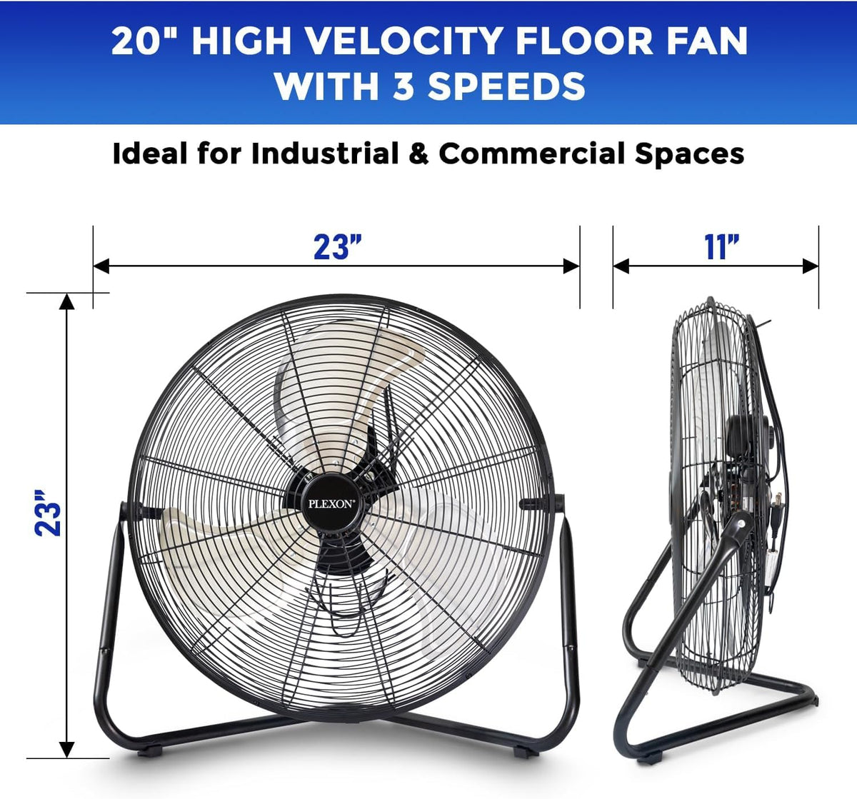 20" High Velocity Floor Fan 2 Pack O143
