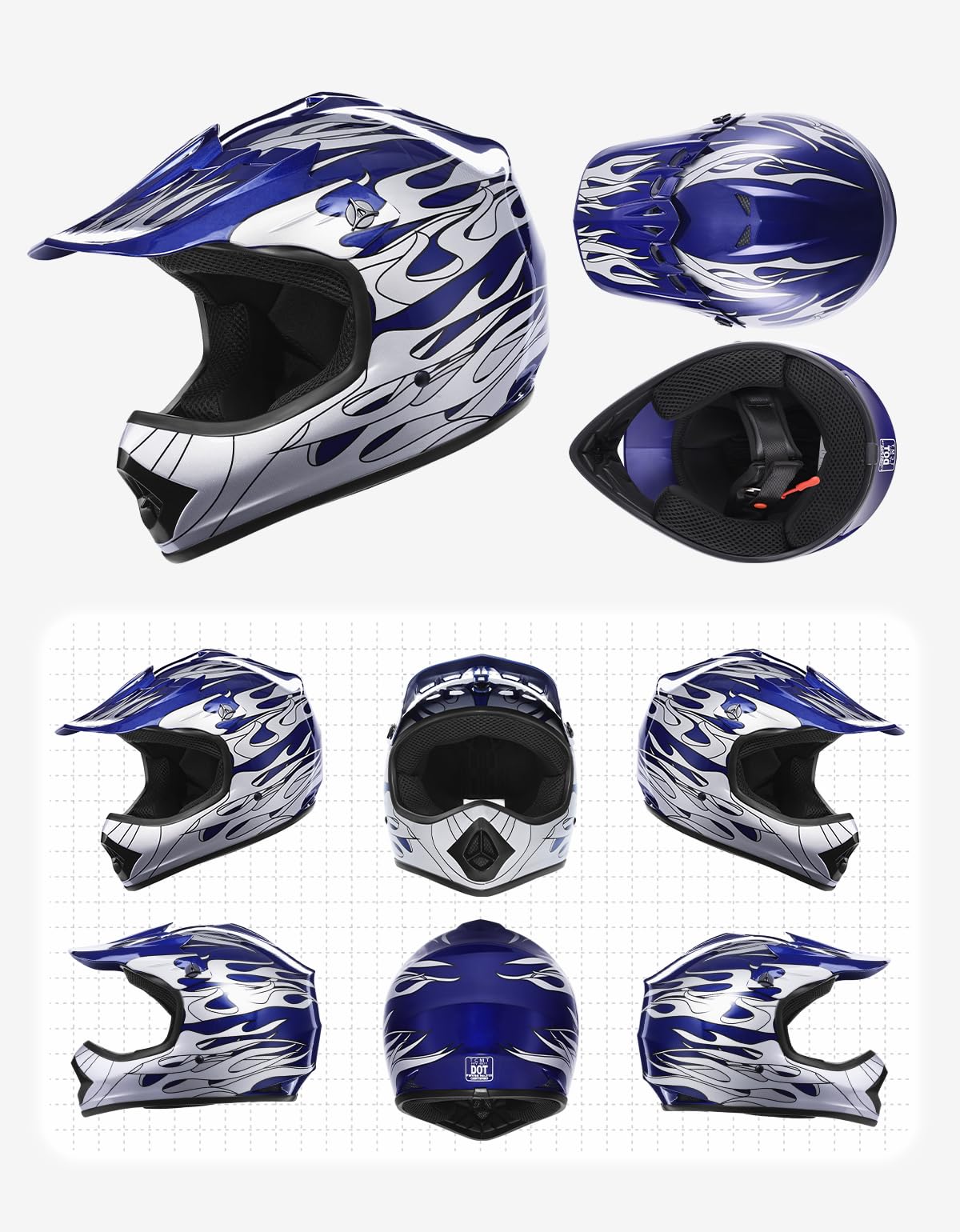 Youth DOT Approved Full Face Motocross Helmet A235