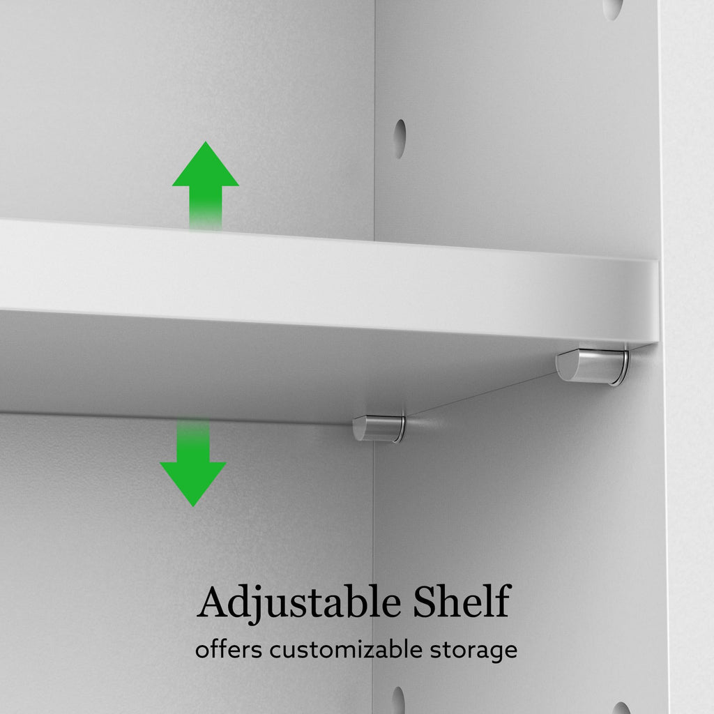 White 20x28 Inch Wall Mounted Bathroom Cabinet with Adjustable Shelf A69829