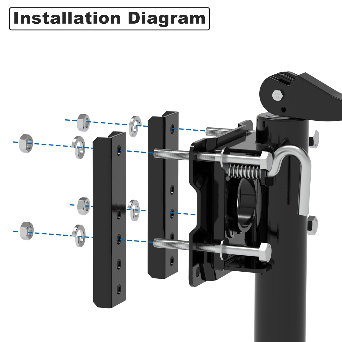 Swivel Bolt-on Trailer Jack, 10" Vertical Movement, 1000 lbs V78796