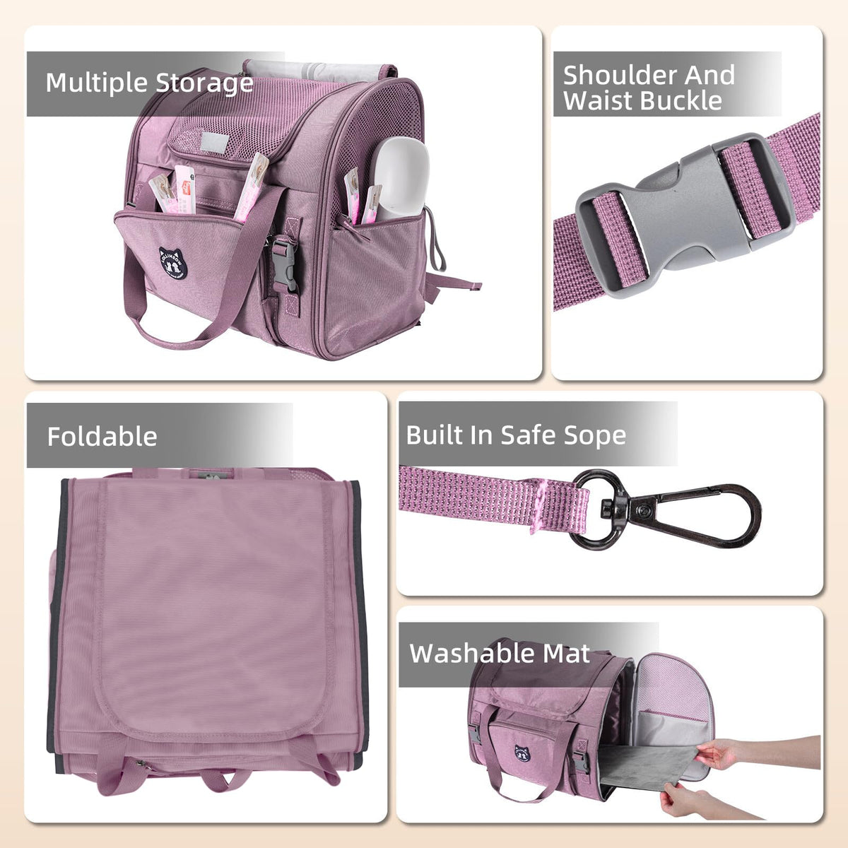 Expandable Large Cat Carrier Backpack V6749