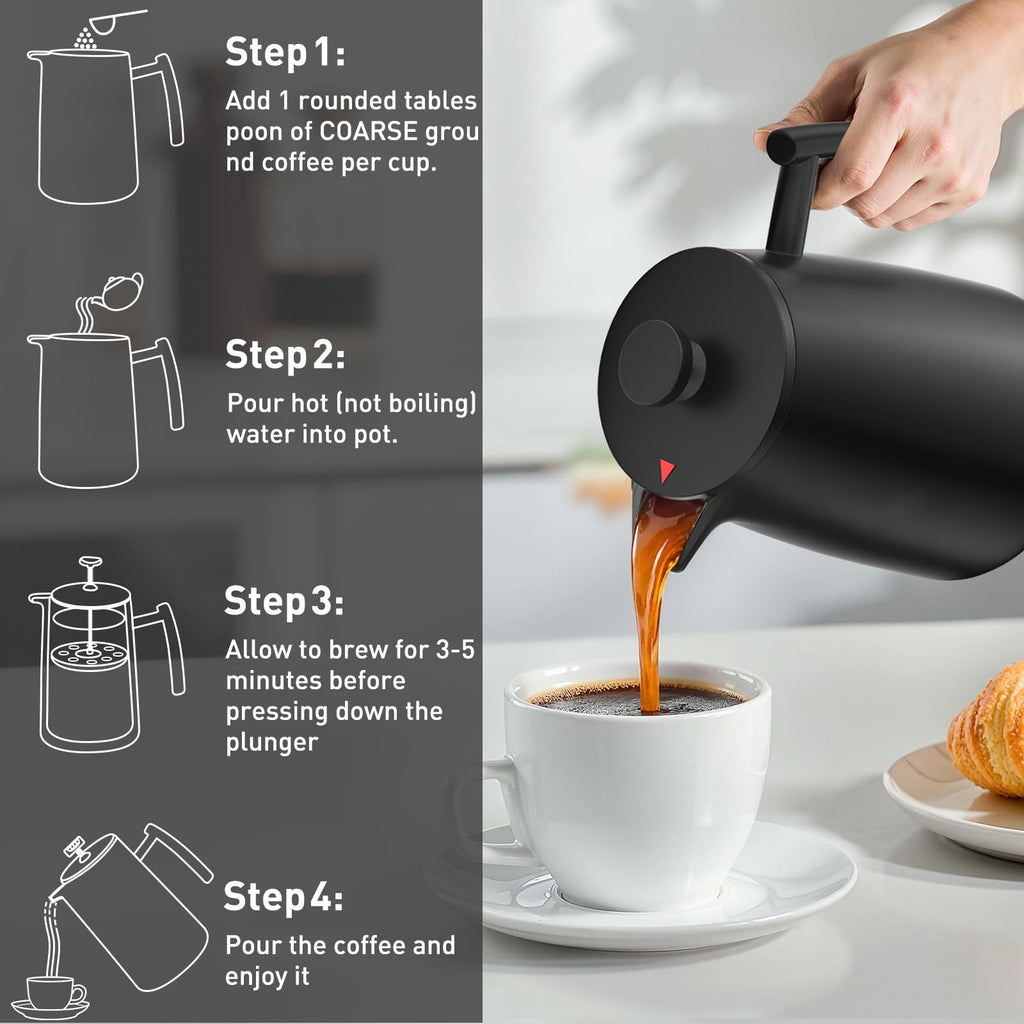 50oz Stainless Steel Insulated French Press Coffee Maker R93164