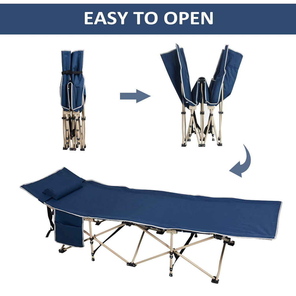 Folding Camping Cot with Carry Bag Pocket Pillow K9376