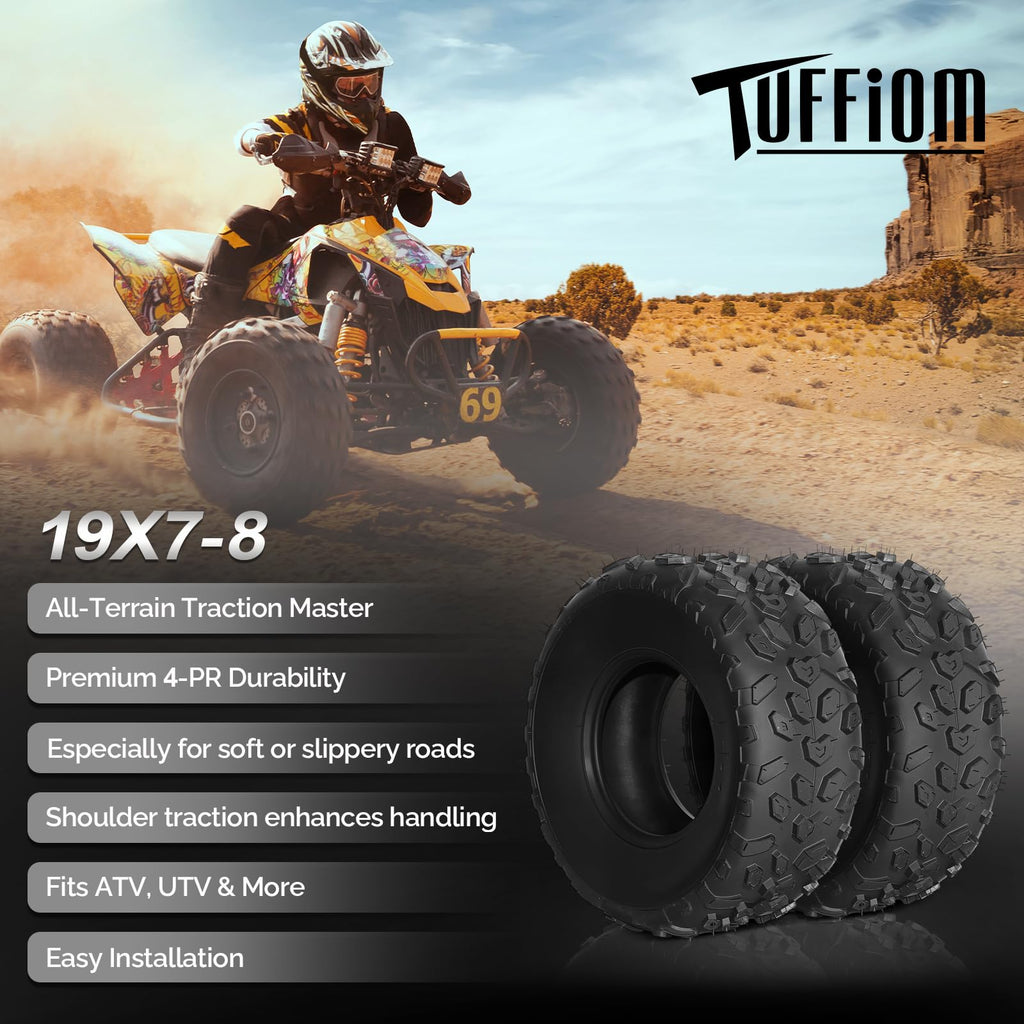 19x7-8 Tubeless ATV UTV Tires Set of 2 U721