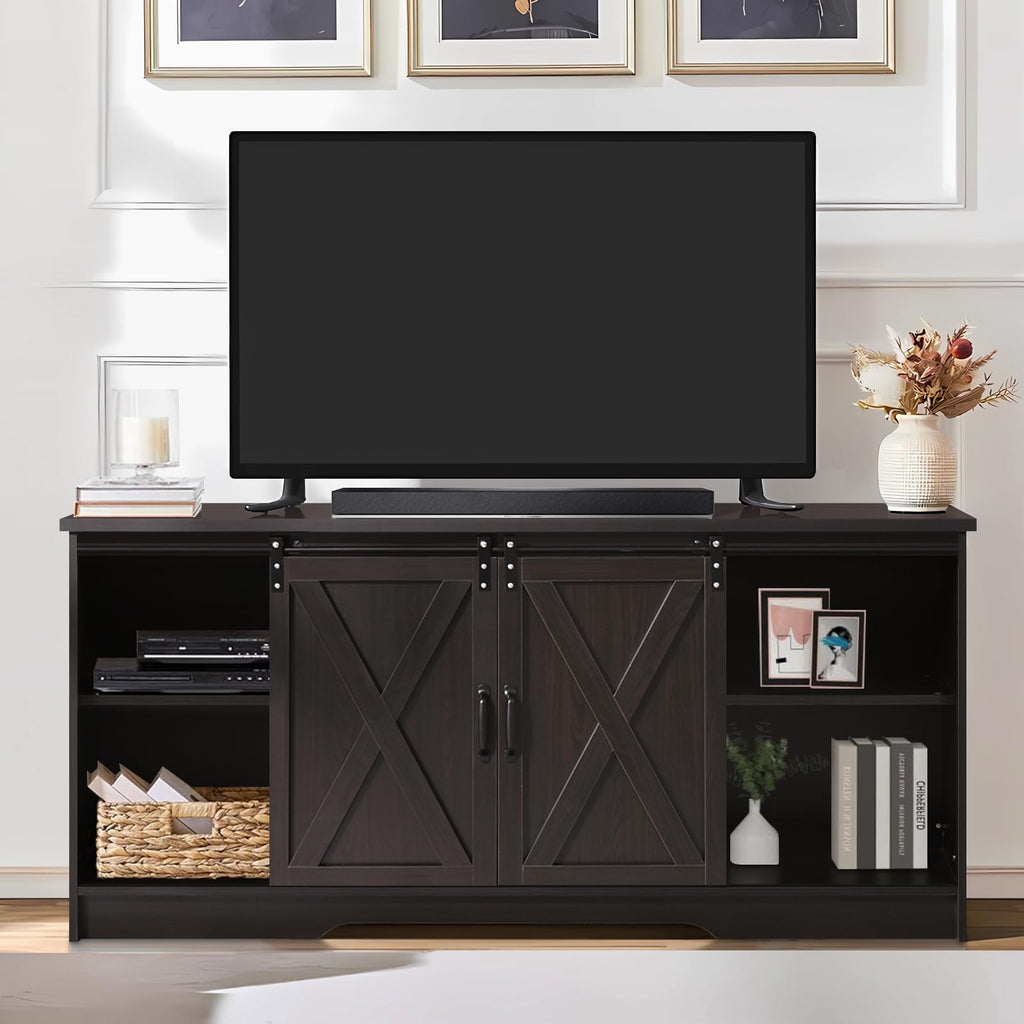 65 Inch TV Stand with Sliding Barn Doors F807817