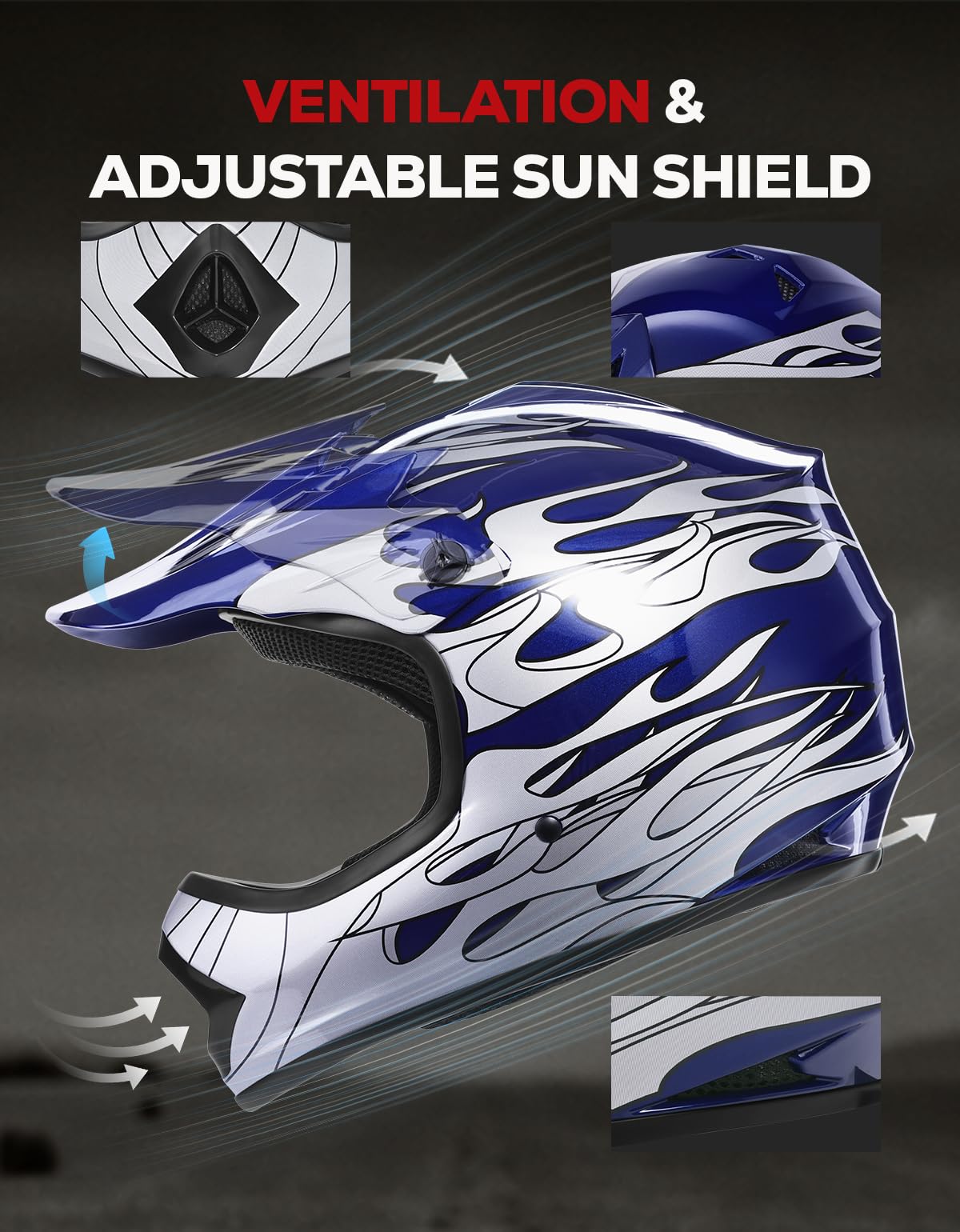 Youth DOT Approved Full Face Motocross Helmet A235