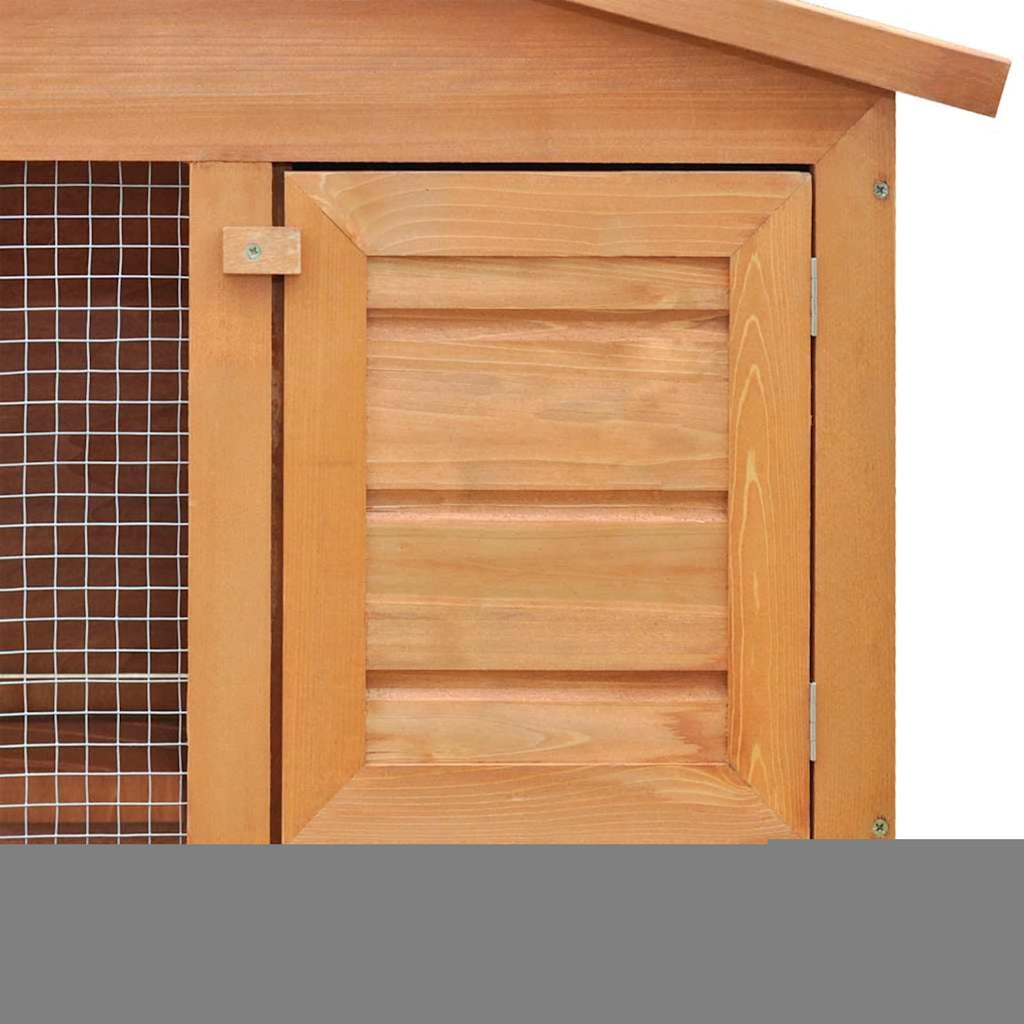 2-Tier Wooden Rabbit Hutch with Ramp R1090