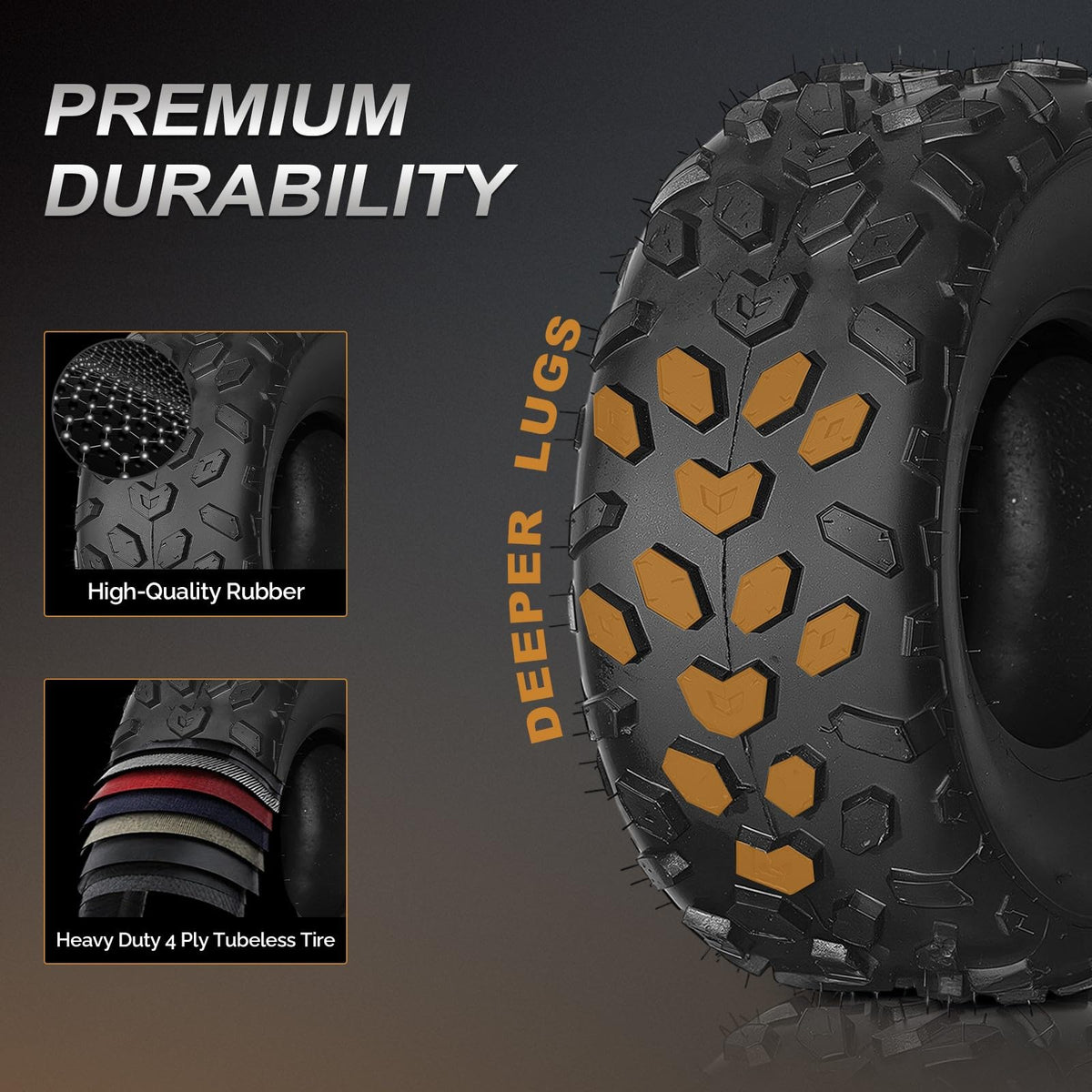 19x7-8 Tubeless ATV UTV Tires Set of 2 U721