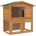 2-Tier Wooden Rabbit Hutch with Ramp R1090