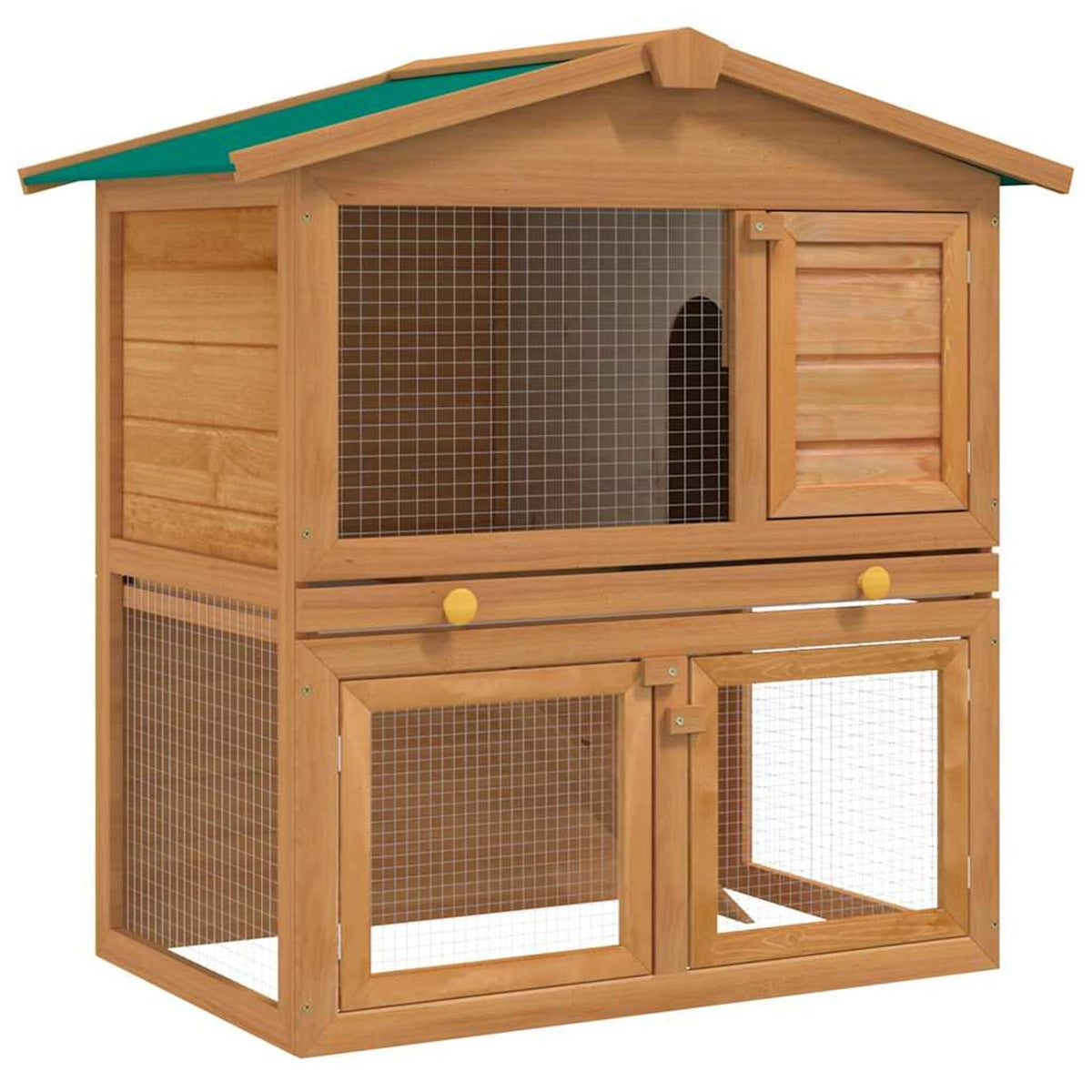 2-Tier Wooden Rabbit Hutch with Ramp R1090