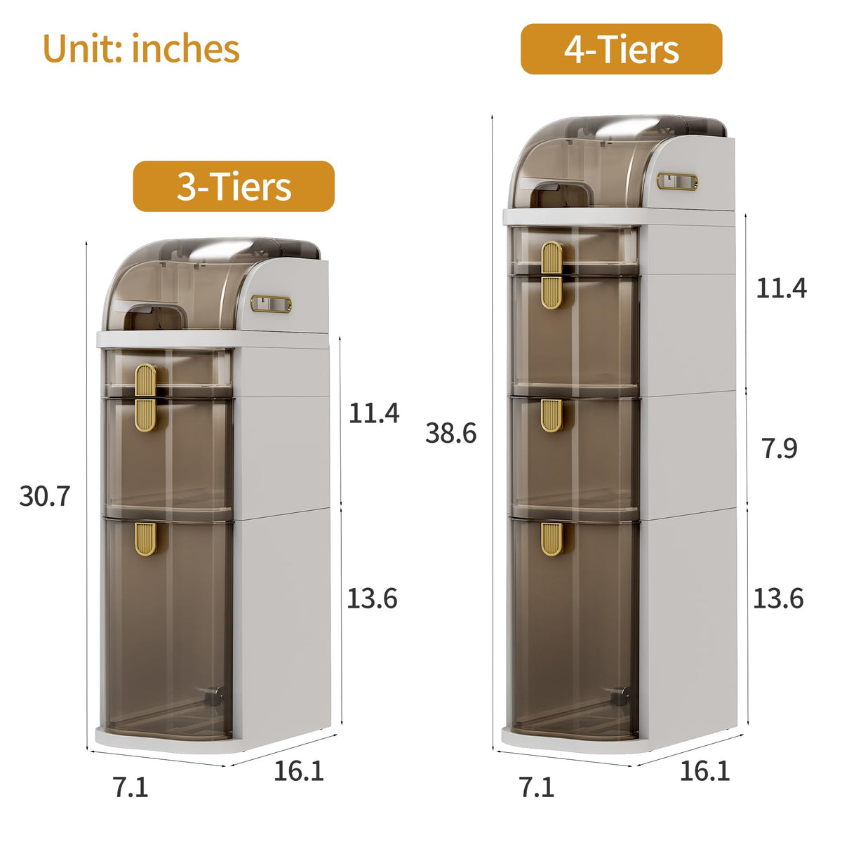 Slim Bathroom Storage Cabinet with Drawers H8199