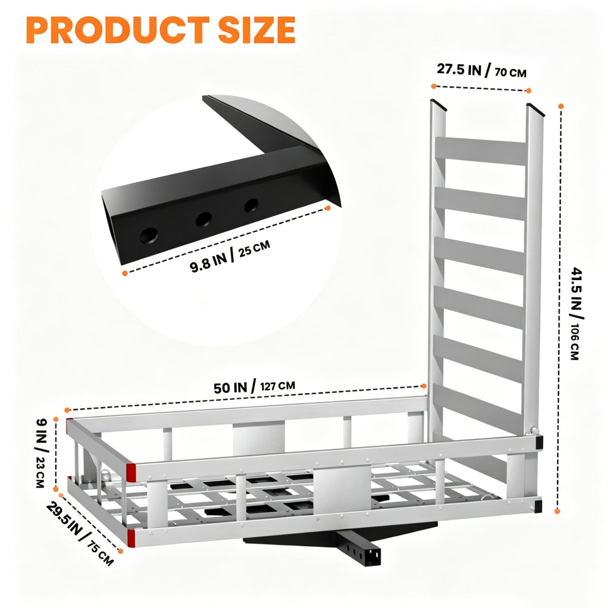Aluminum Hitch Cargo Carrier with Ramp G76568
