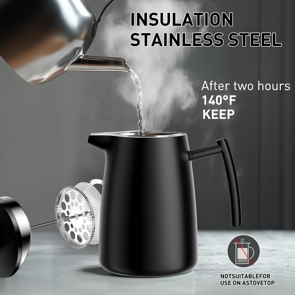 50oz Stainless Steel Insulated French Press Coffee Maker R93164