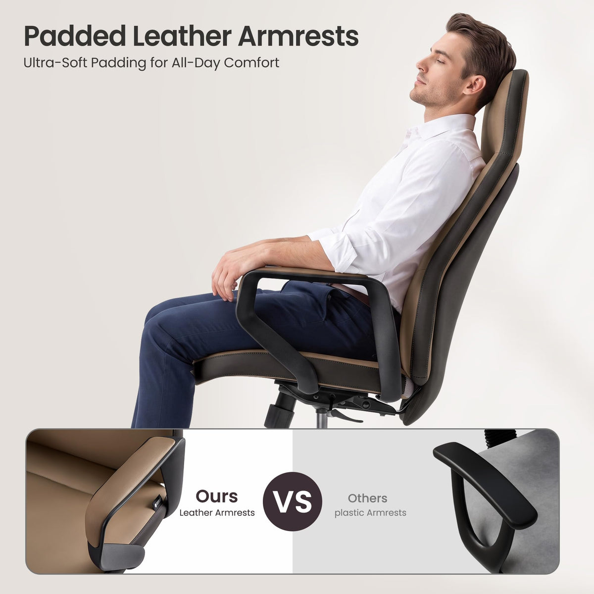 Brown Leather Executive Office Chair X536853