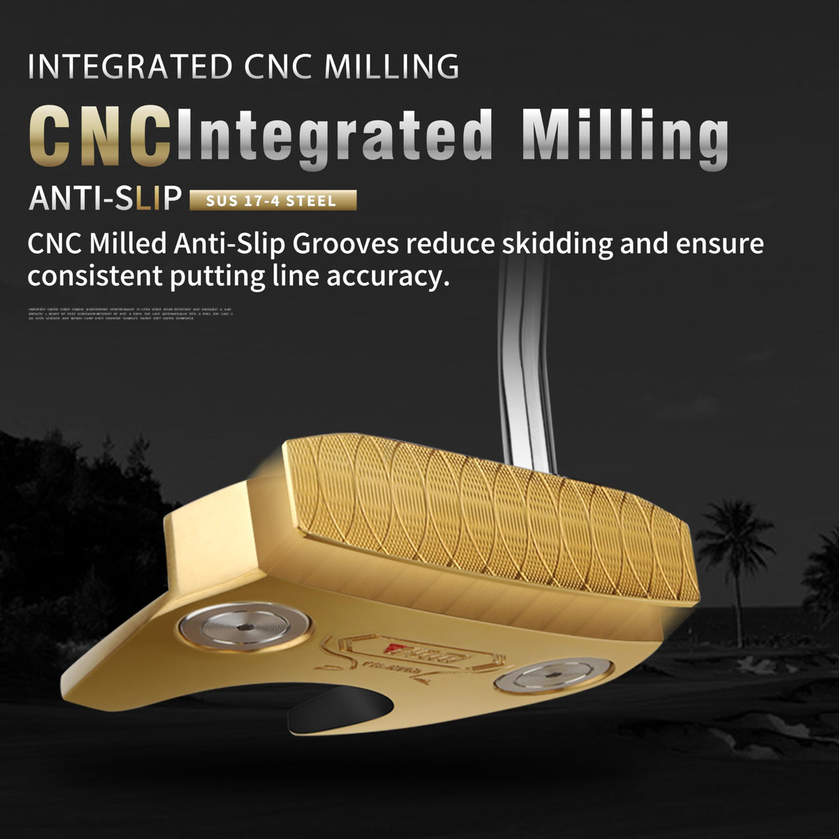 CNC-Milled Low-CG Golf Putter with Alignment Line & Oversized Grip L646497