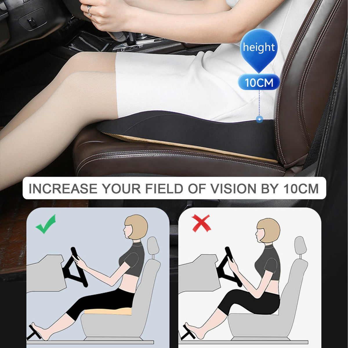 Washable Non-Slip Backless Booster Car Seat R348