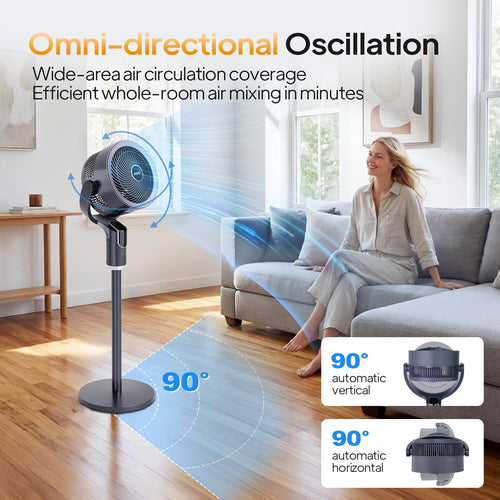 3-in-1 Pedestal Tabletop Fan with Remote Grey 2-Pack W28219