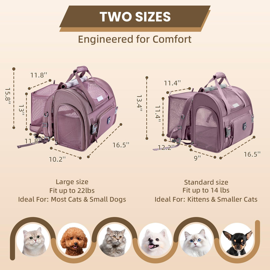 Expandable Large Cat Carrier Backpack V6749
