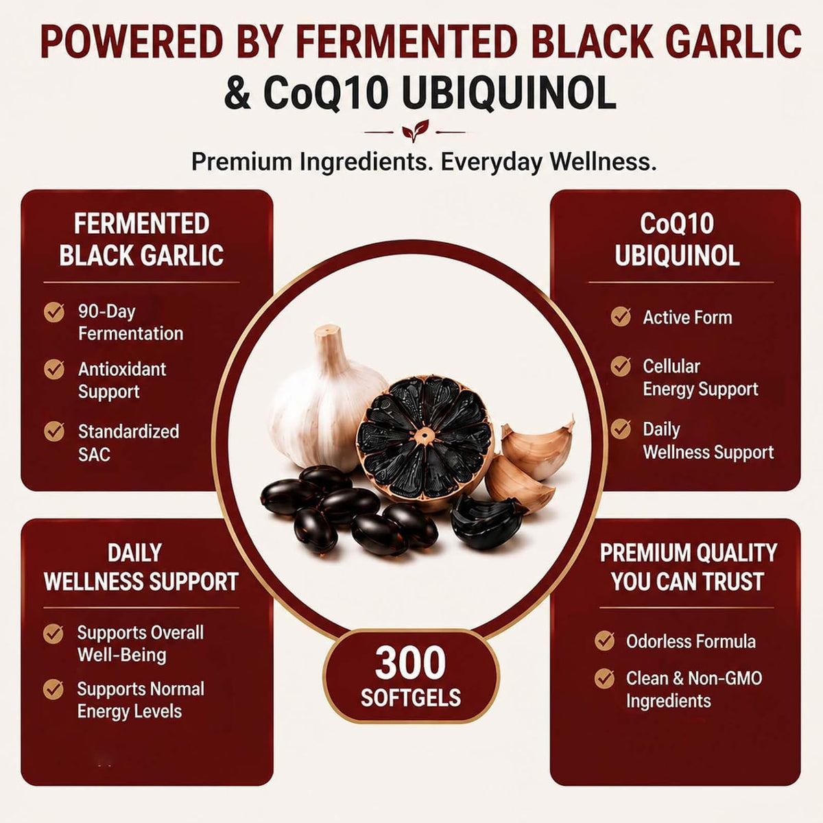 Black Garlic Coq10 Ubiquinol Softgels I214918